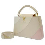 Beige Leather Louis Vuitton Capucines