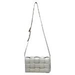 White Leather Bottega Veneta Padded Cassette Bag