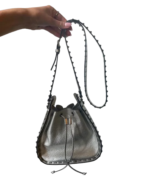 Silver Leather Valentino Shoulder Bag