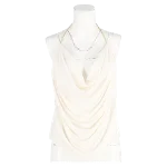 White Polyester Loewe Top