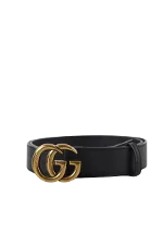 Black Leather Gucci Belt