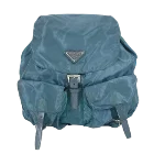 Blue Fabric Prada Backpack