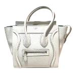 White Leather Celine Envelope Luggage Bag