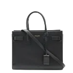 Black Leather Saint Laurent Sac de Jour