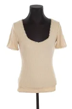 Beige Fabric Rouje Top