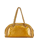 Gold Plastic Chanel Boston Bag