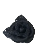 Black Canvas Chanel Brooch