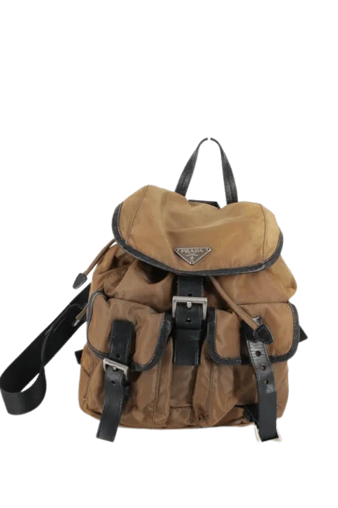 Brown Nylon Prada Backpack