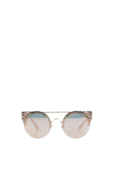 Pink Metal Bvlgari Sunglasses