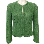 Green Cotton Chanel Cardigan