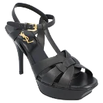 Black Leather Yves Saint Laurent Sandals