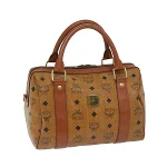 Brown Leather MCM Boston Bag