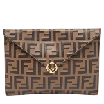 Brown Leather Fendi Clutch