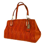 Orange Leather Coach Handbag