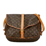 Brown Canvas Louis Vuitton Saumur