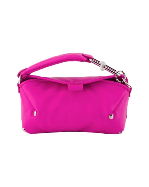 Pink Leather Off White Crossbody Bag