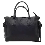 Black Leather Longchamp Handbag