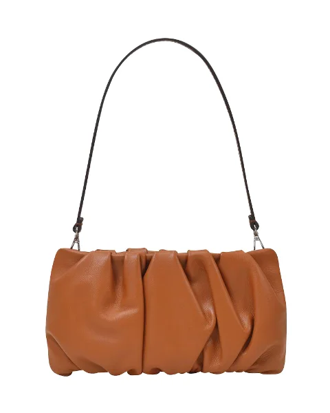 Brown Leather Staud Shoulder Bag