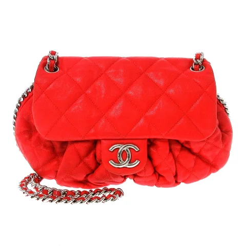 Red Leather Chanel Shoulder Bag