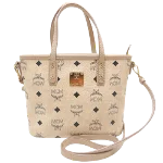 Beige Canvas MCM Handbag