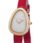 Red Stainless Steel Bvlgari Watch