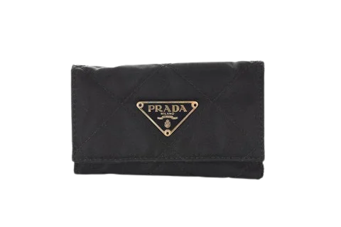 Black Fabric Prada Key Holder