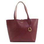 Red Leather Ralph Lauren Tote Bag