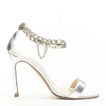 Silver Leather Manolo Blahnik Heels