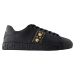 Black Leather Versace Sneakers