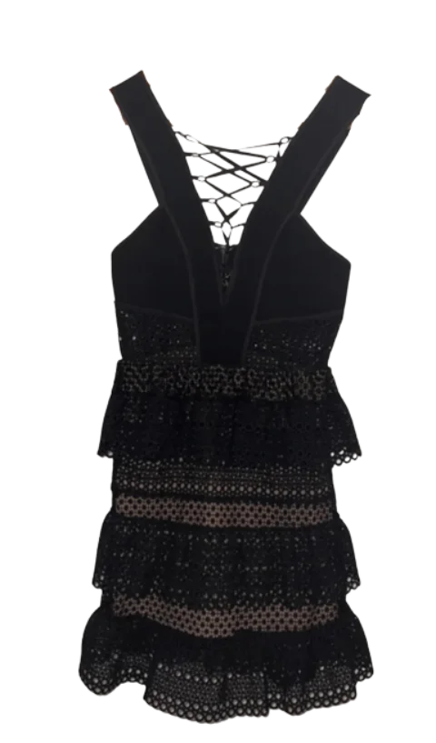 Black Lace Self Portrait Dress