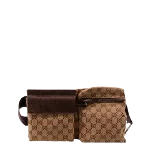 Brown Canvas Gucci Belt Bag