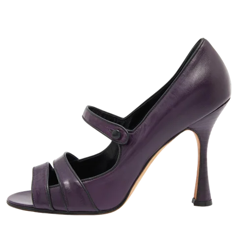 Purple Leather Manolo Blahnik Heels