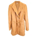 Brown Leather Nanushka Blazer