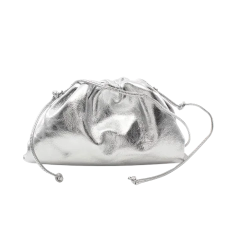 Silver Leather Bottega Veneta Shoulder Bag