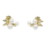 White Fabric Tasaki Earrings