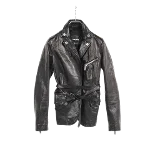 Black Leather Dsquared2 Jacket