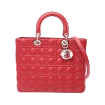 Red Leather Dior Lady Dior