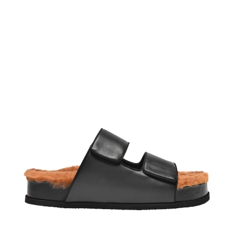 Black Leather Neous Sandals