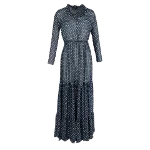 Navy Polyester Saloni Dress