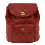 Red Leather Chanel Backpack