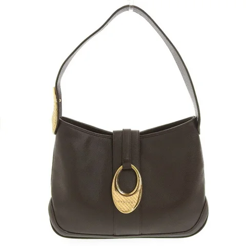 Brown Leather Bvlgari Shoulder Bag