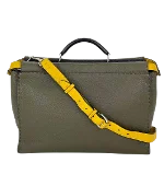 Green Leather Fendi Briefcase