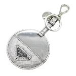 Silver Leather Prada Charm