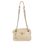 Beige Leather DKNY Shoulder Bag