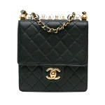 Black Leather Chanel Crossbody Bag