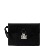 Black Leather Cartier Clutch