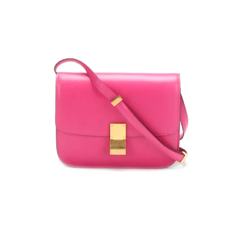 Pink Leather Celine Shoulder Bag