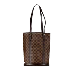 Brown Leather Louis Vuitton Bucket Bag