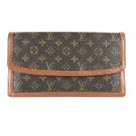 Brown Cotton Louis Vuitton Pouch