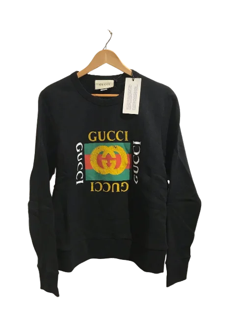 Black Cotton Gucci Sweatshirt